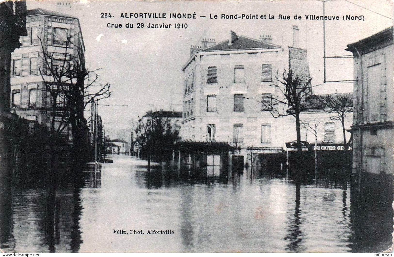 94* ALFORTVILLE  Crue 1910 – Rond Point Et Rue De Villeneuve         RL45,0281 - Alfortville