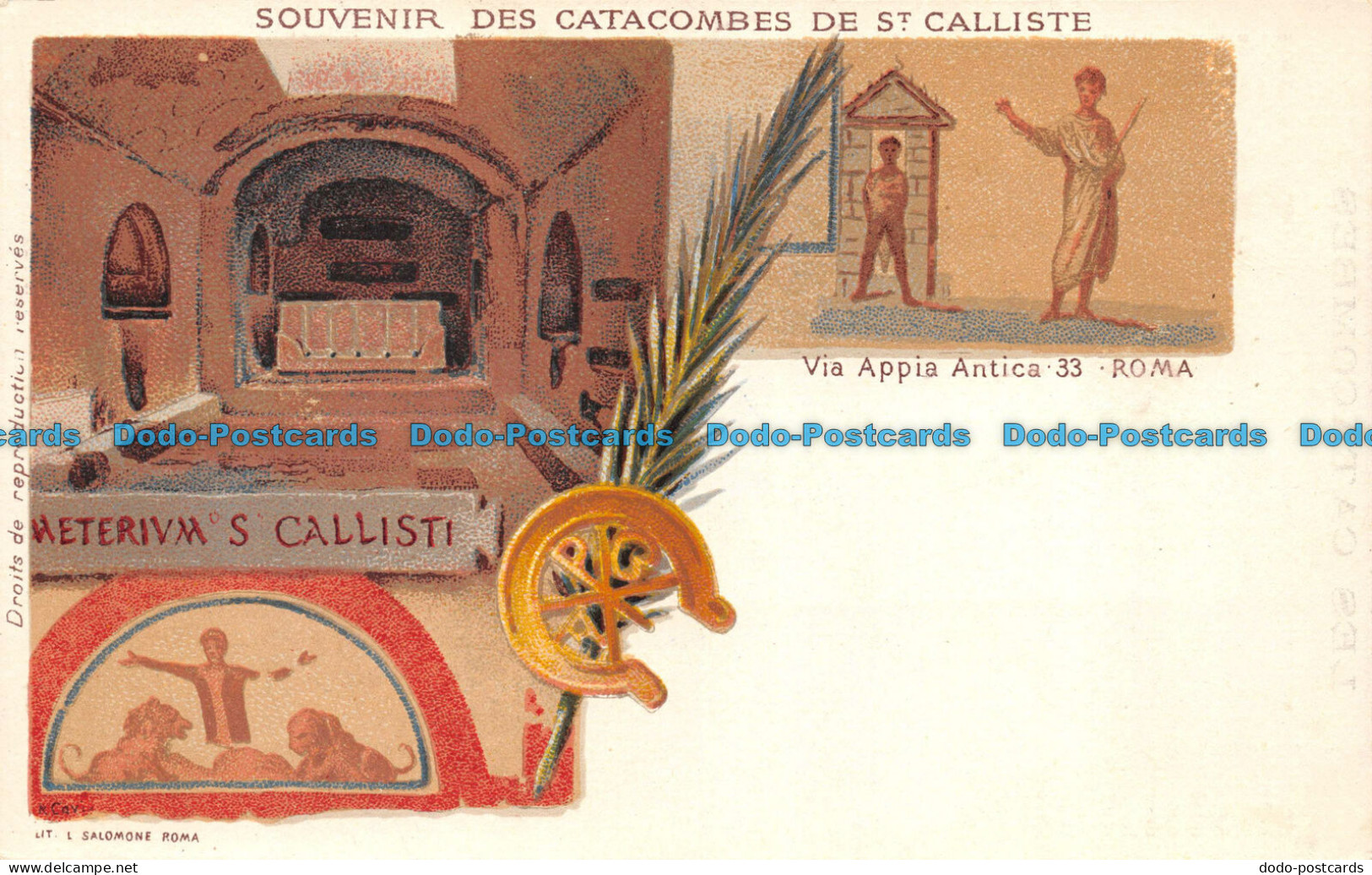 R061278 Souvenir Des Catacombes De St. Calliste. Via Appia Antica 33. Roma - Monde