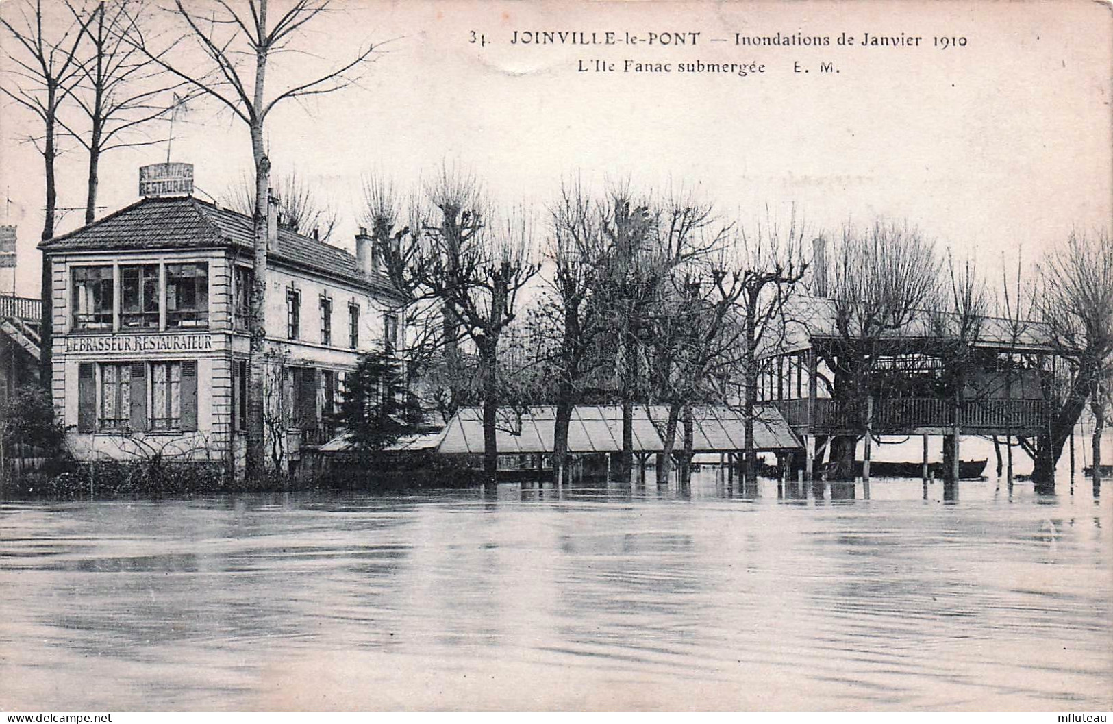 94* JOINVILLE  LE PONT   Crue 1910 – Ile Fanac    RL45,1414 - Joinville Le Pont