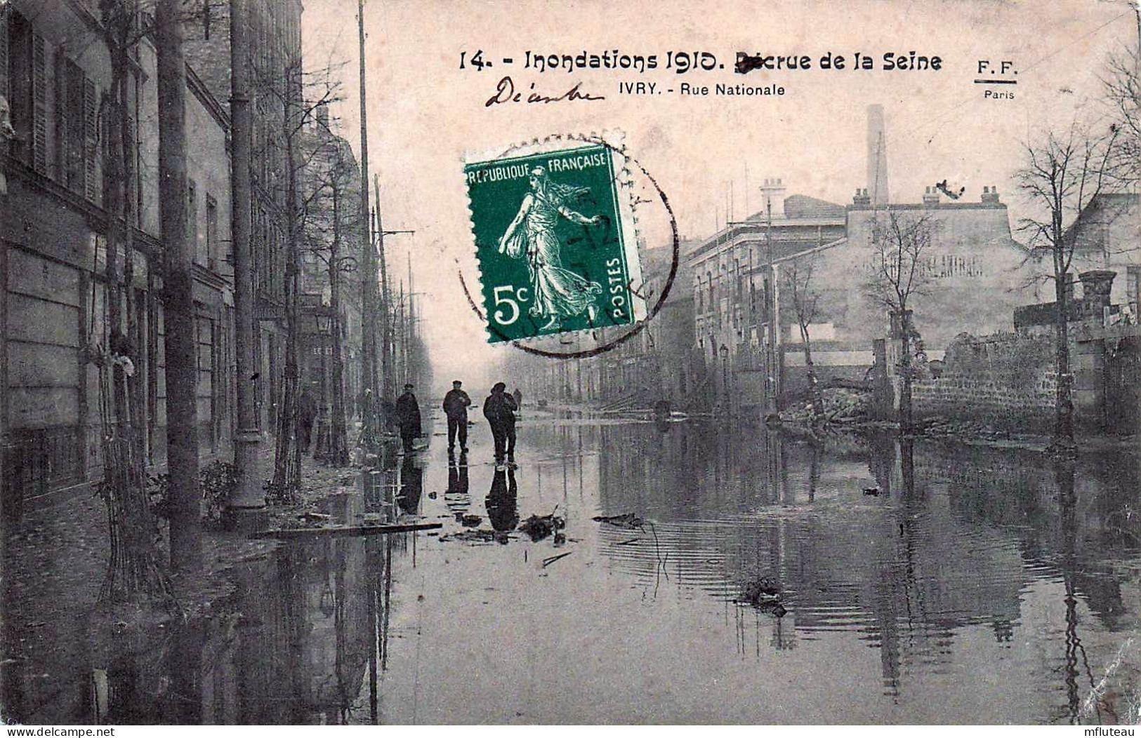 94* IVRY   Crue 1910 -  Rue Nationale  RL45,1165 - Ivry Sur Seine