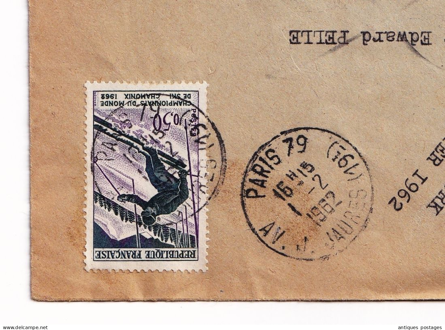 Lettre 3 Février 1962 Paris Voyage Inaugural Paquebot France Le Havre New York U.S.A. - Storia Postale