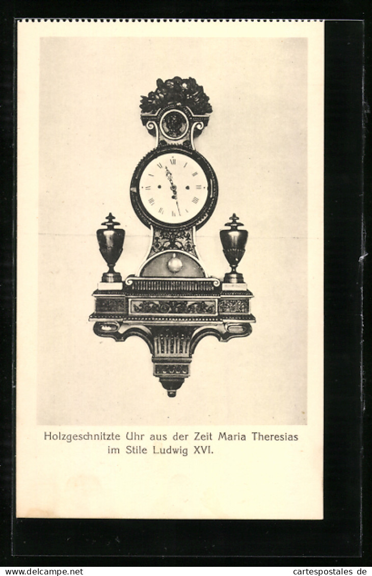 AK Wien, Uhren-Museum, Holzgeschnitzte Uhr Der Zeit Maria Theresias  - Other & Unclassified