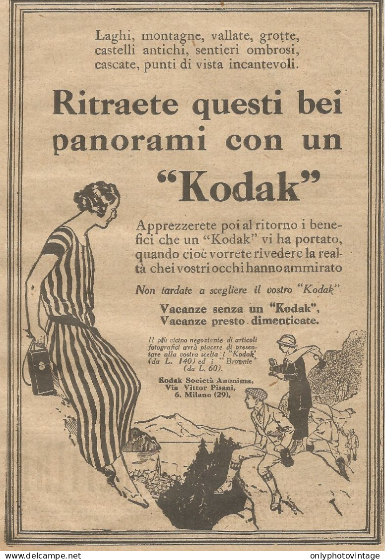 W1081 KODAK Ritraete Questi Bei Panorami - Pubblicità 1926 - Advertising - Advertising