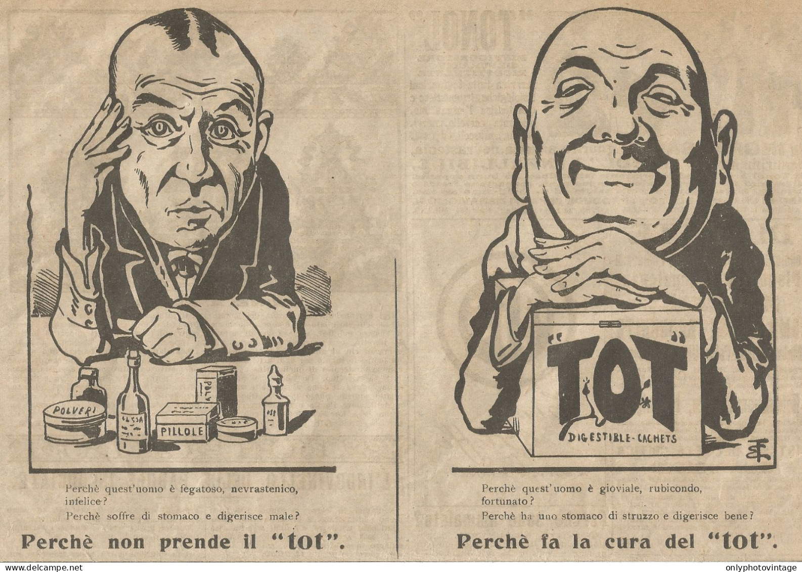 W1099 TOT Digestible Cachets - Pubblicità 1926 - Advertising - Advertising