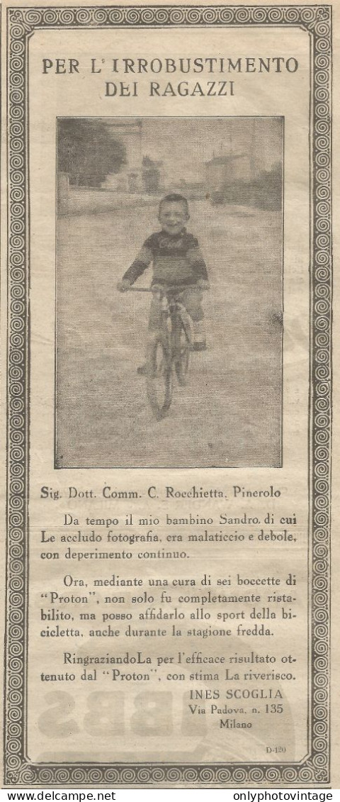 W1052 PROTON - Ines Scoglia - Milano - Pubblicità 1926 - Advertising - Advertising