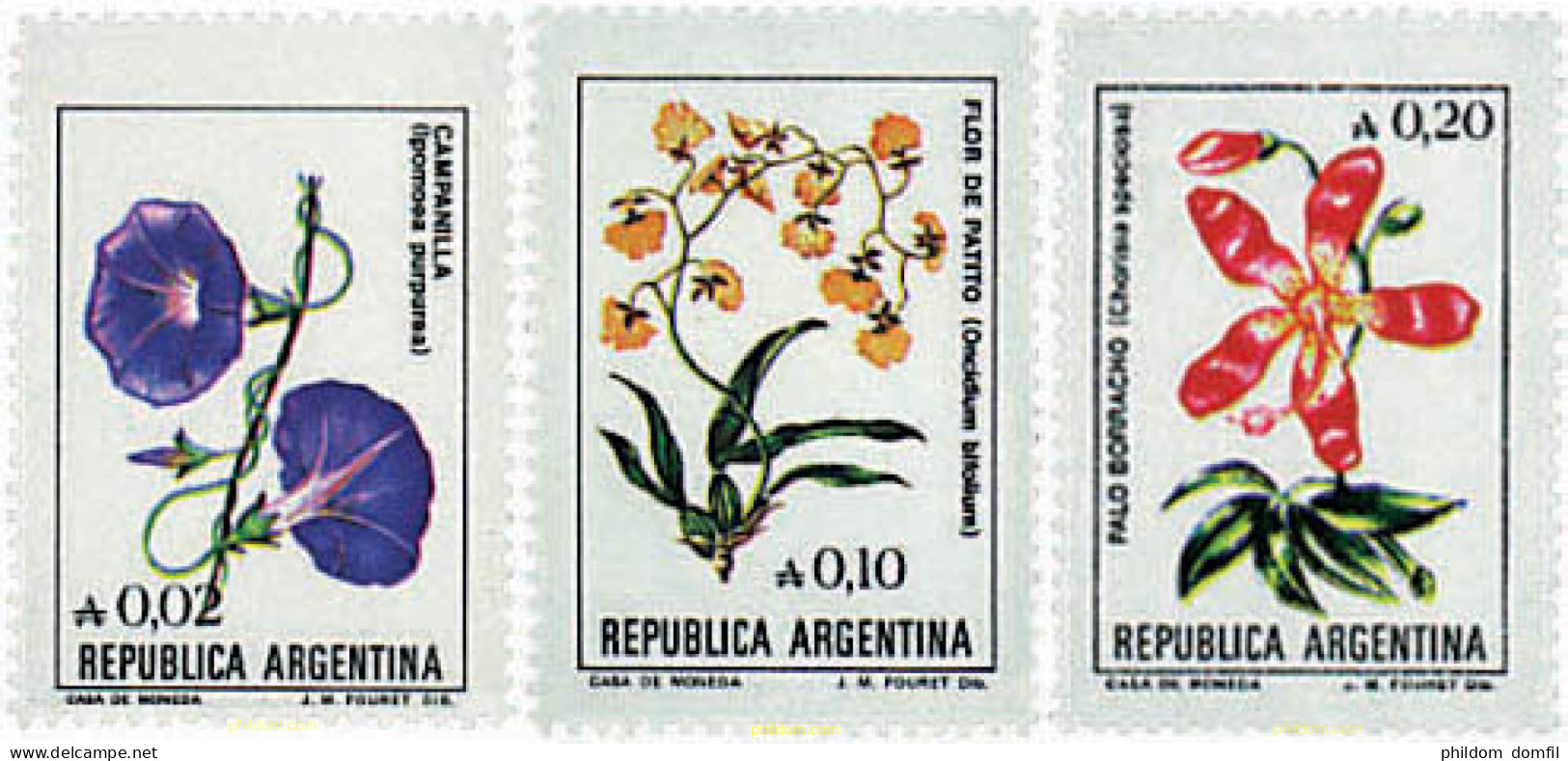 730435 MNH ARGENTINA 1985 SERIE CORRIENTE. FLORES - Unused Stamps