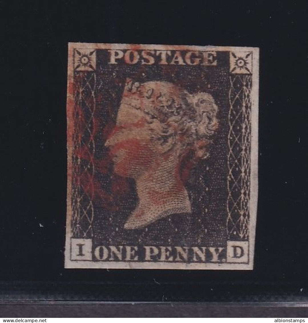 Great Britain, Scott 1 (SG 2), Used, Plate 4 (slight Crease) - Used Stamps