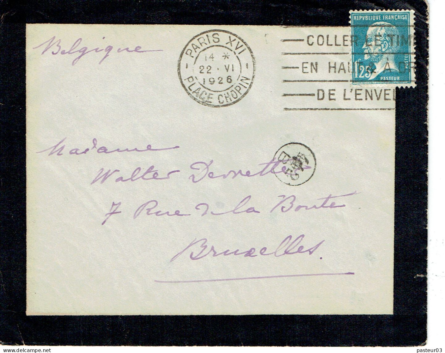 Tarifs Postaux Etranger Du 01-02-1926 (10) Pasteur N° 180 1,25 F.  Lettre 20 G. 17-06-1926 - 1922-26 Pasteur