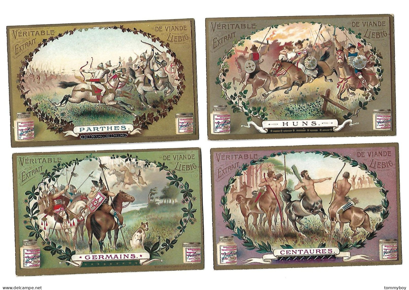 S 763 Liebig 6 Cards, Cavaliers De L'antiquité (some Cards Have Small Damage At The Edges Of Corners) (ref B19) - Liebig