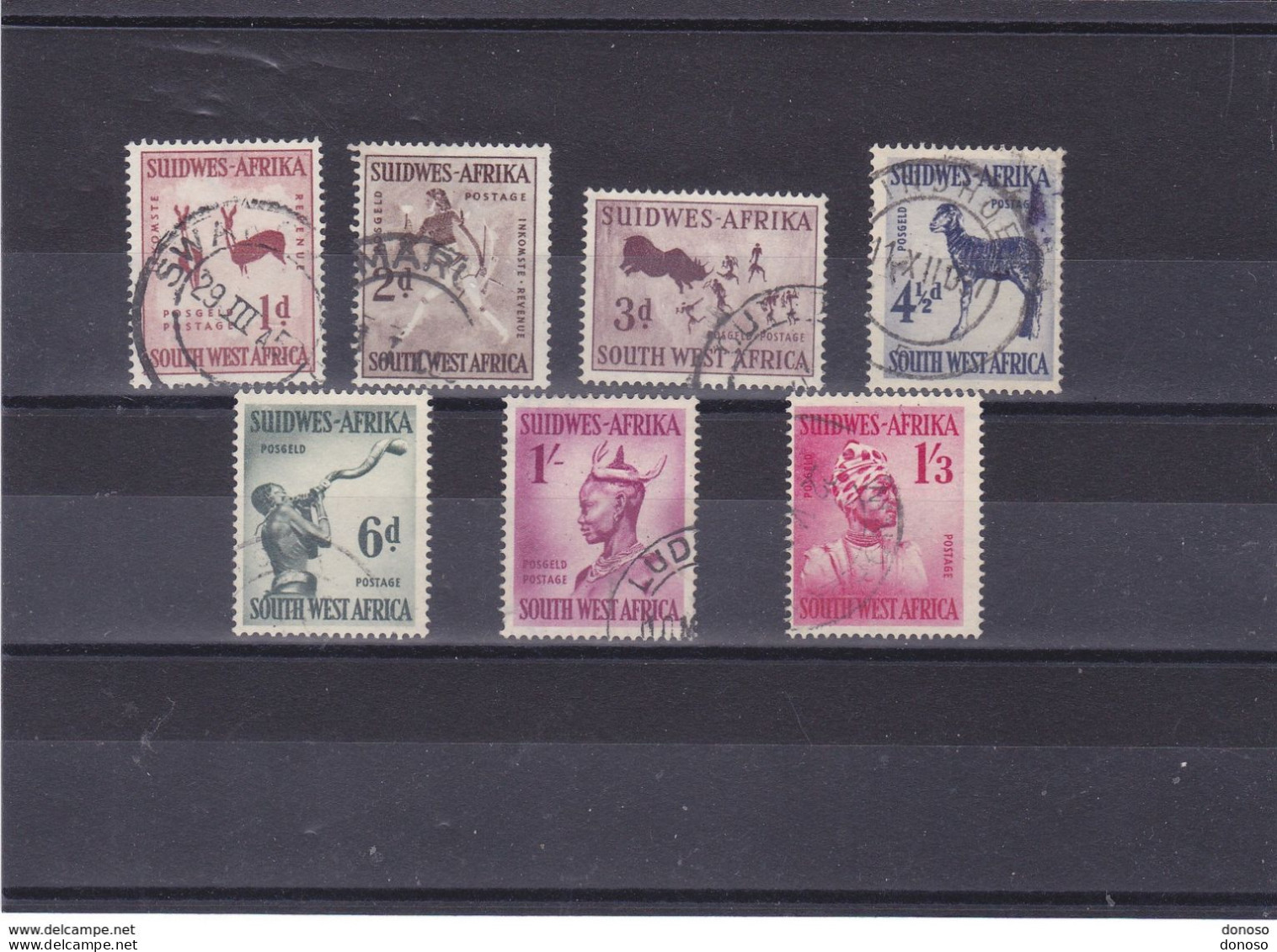 SWA SUD OUEST AFRICAIN 1954 Série Courante Yvert  237-239 + 241-244 Oblitéré Cote : 2.60 Euros - Zuidwest-Afrika (1923-1990)