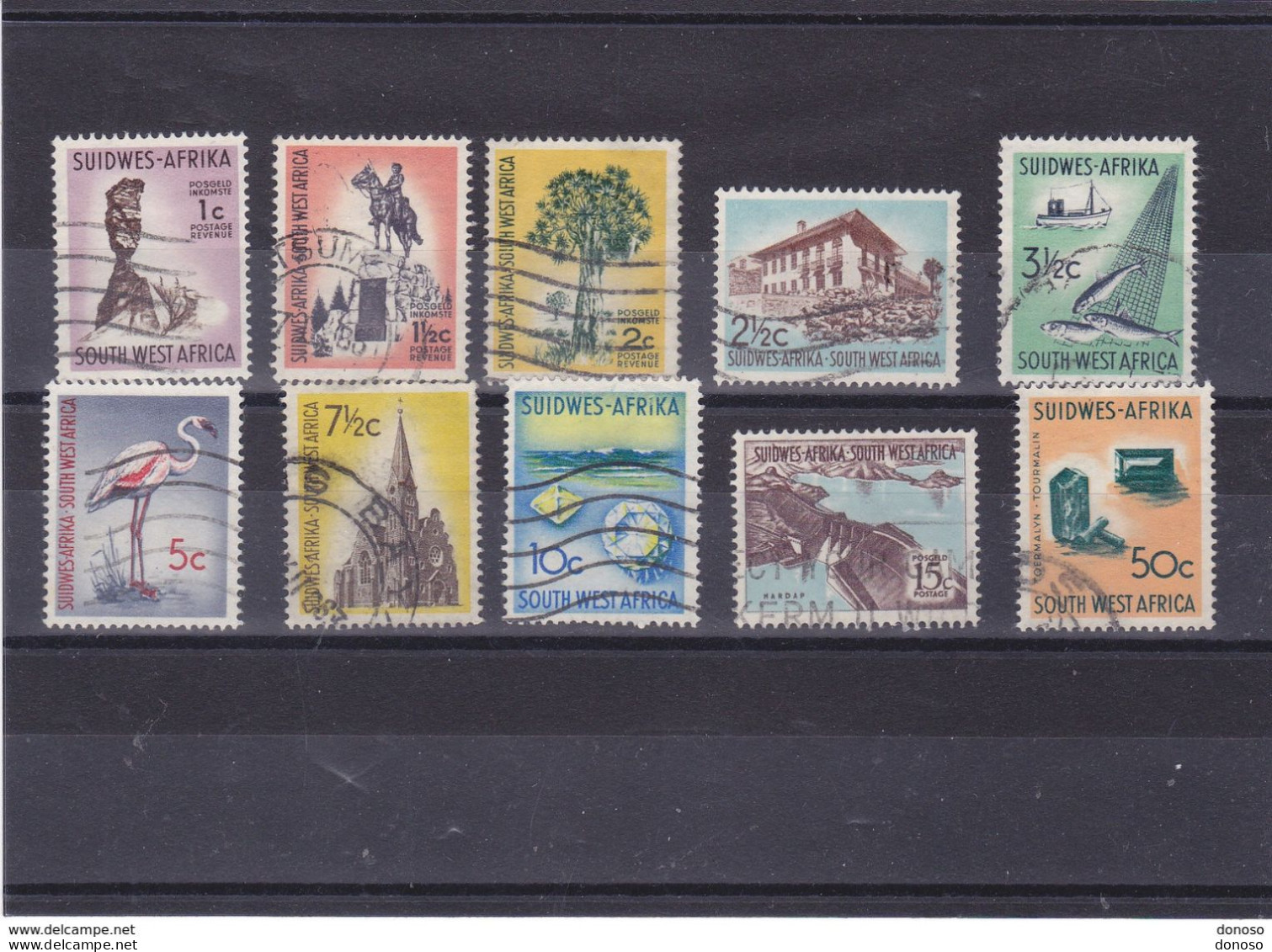 SWA SUD OUEST AFRICAIN 1961-1963 Série Courante Yvert  255-262 + 265 + 272 Oblitéré Cote : 11.60 Euros - Zuidwest-Afrika (1923-1990)
