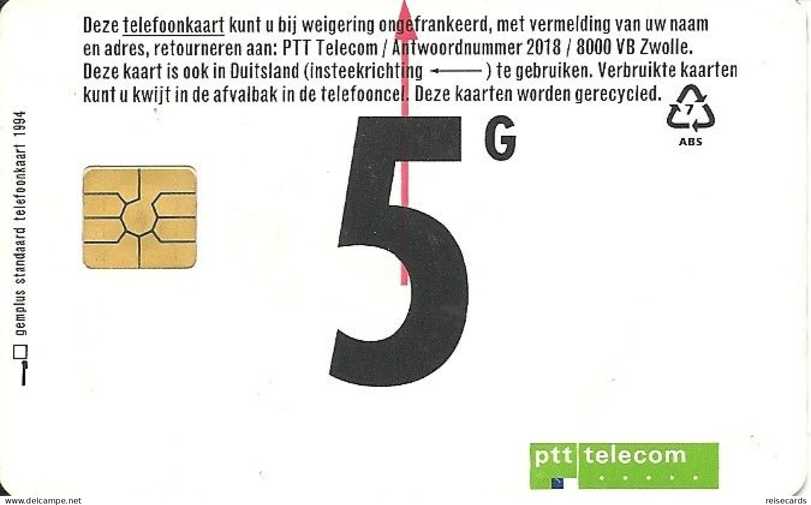 Netherlands: Ptt Telecom - 1994 Numbers (A30) - Públicas