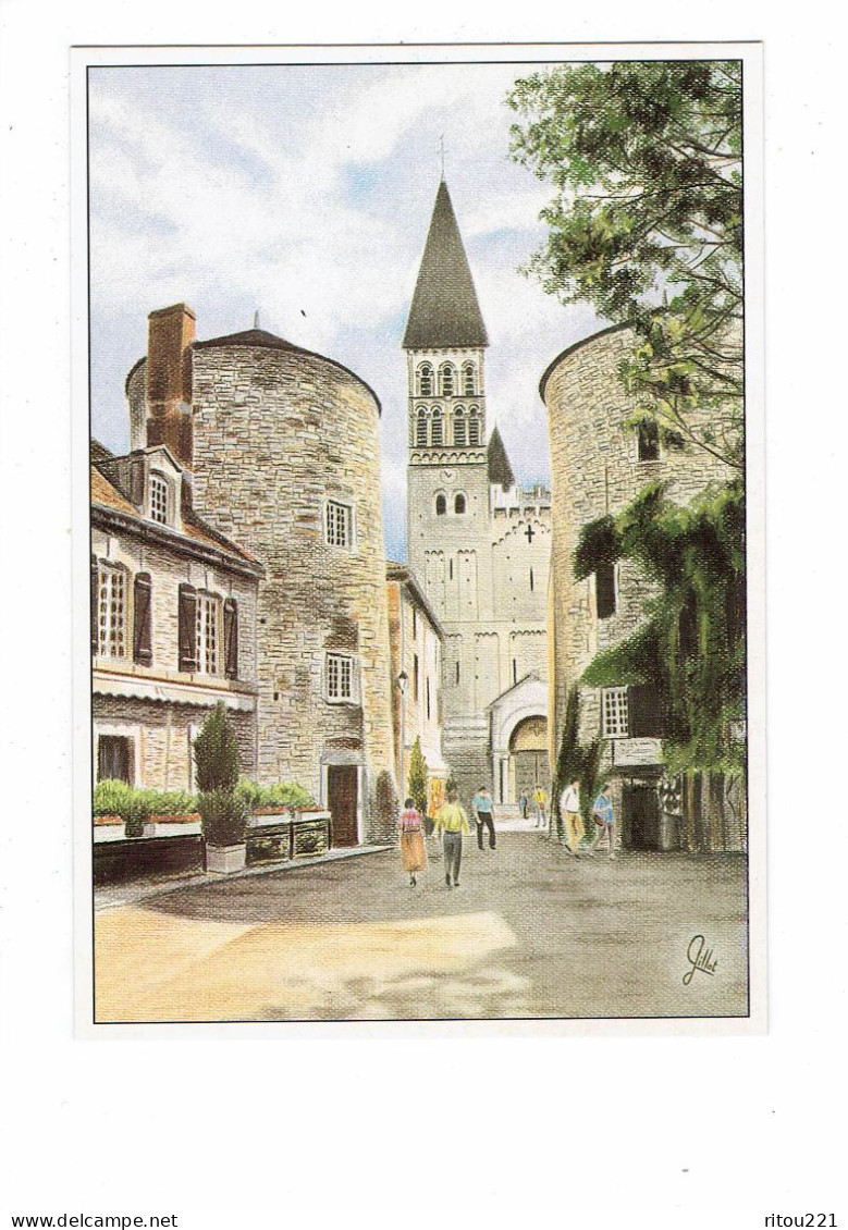 Cpm - 71 - TOURNUS - église St Philibert - Illustration Jean Pierre Gillot - Tour Animation - Other & Unclassified