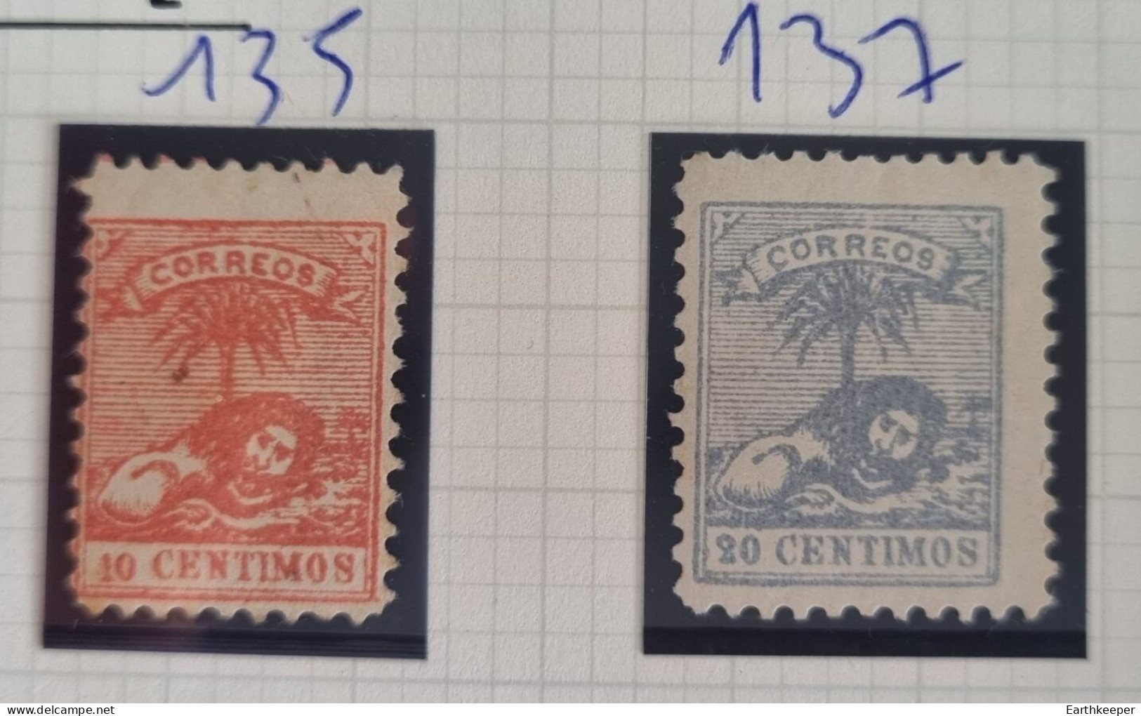 TIMBRE MAROC POSTE LOCALE 1896 TANGER A TETOUAN N°135 & 137 DENTELE 11 ½ COURRIER PORTUGAIS - Sellos Locales