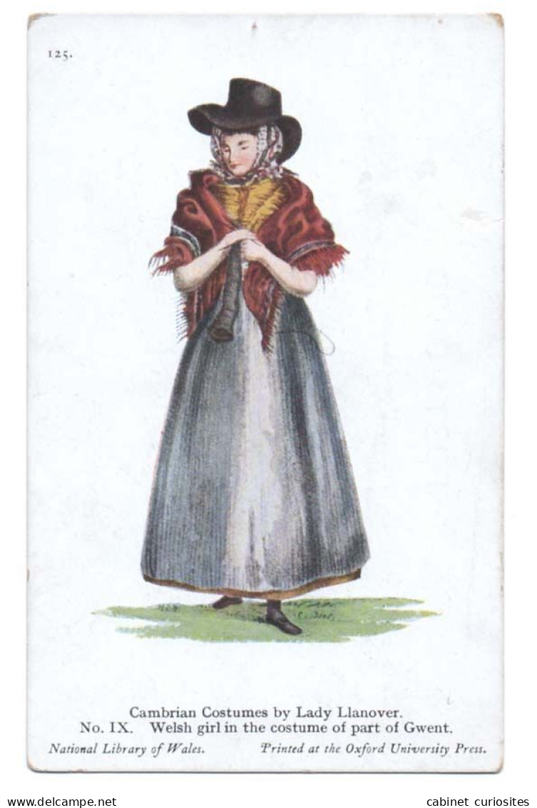 COMTÉ Du PAYS DE GALLES : GWENT - Illustration De Lady Llanover - Welsh Girl In The Costume Of Gwent - Cambrian Costumes - Otros & Sin Clasificación