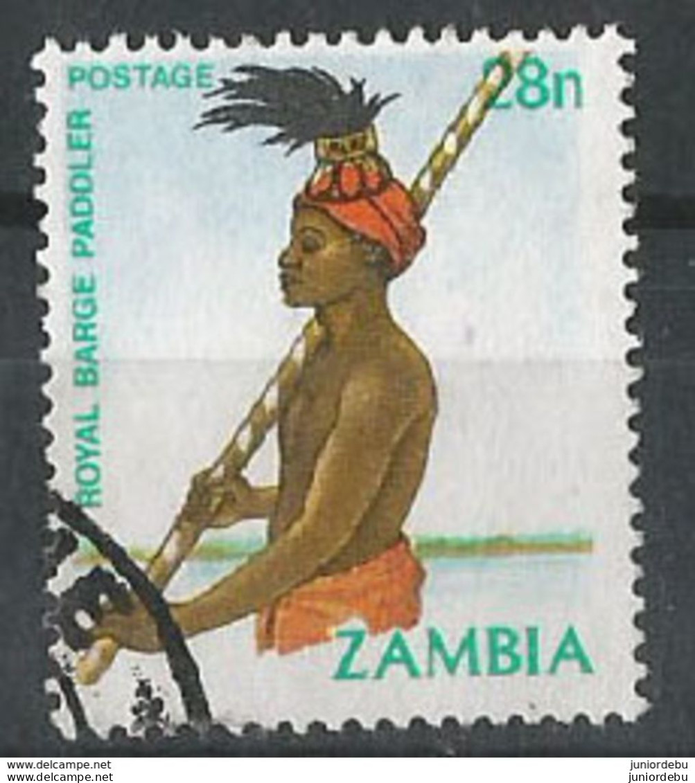 Zambia   - 1991 - Royal Barge Handler, -  USED. ( Condition As Per Scan ) ( OL 26/08/2018) - Zambie (1965-...)