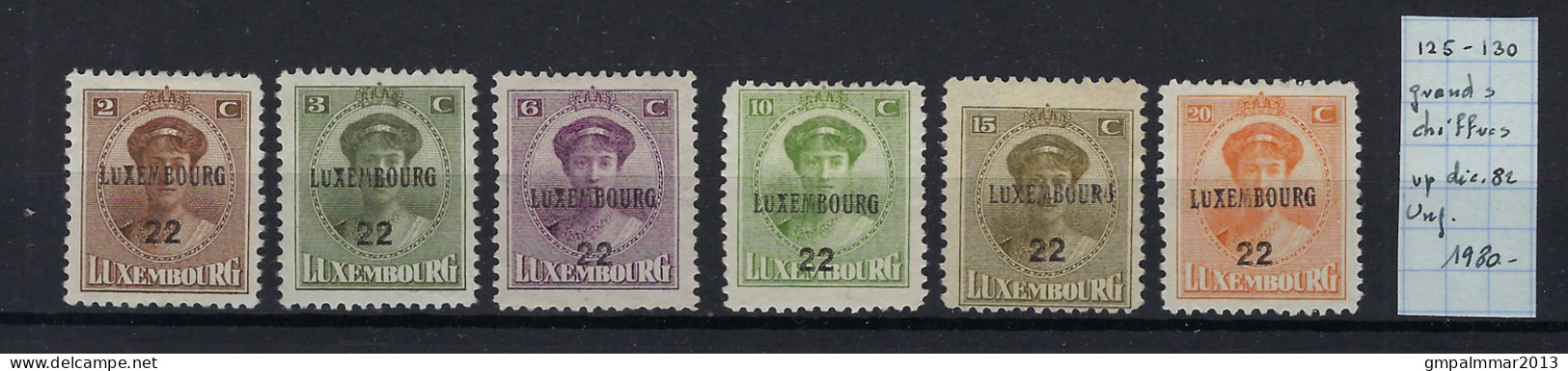 Luxembourg - Timbres Préoblitérés Nr. 125 - 130 Charlotte Avec Le Variété " Grands Chiffres " ; Voir 2 Scans ! LOT 177 - Voorafgestempeld