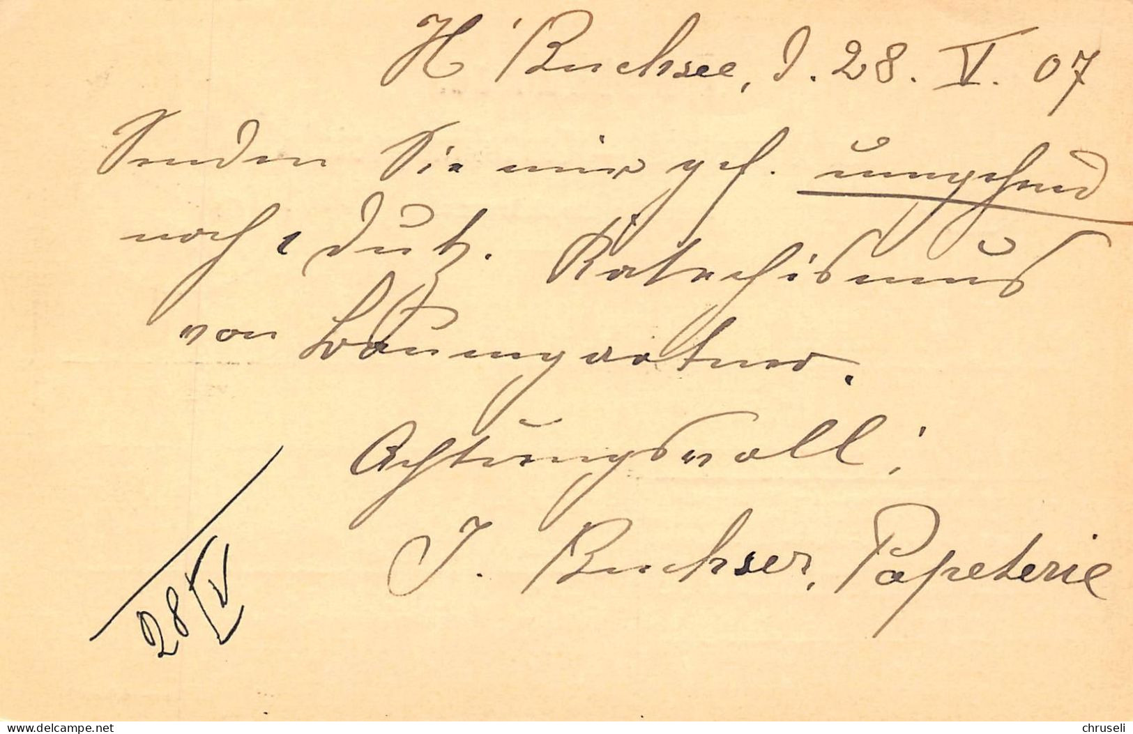 Herzogenbuchsee Papeterie  J. Buchser Firmen Gewerbestempel Besonderheiten - Stamped Stationery