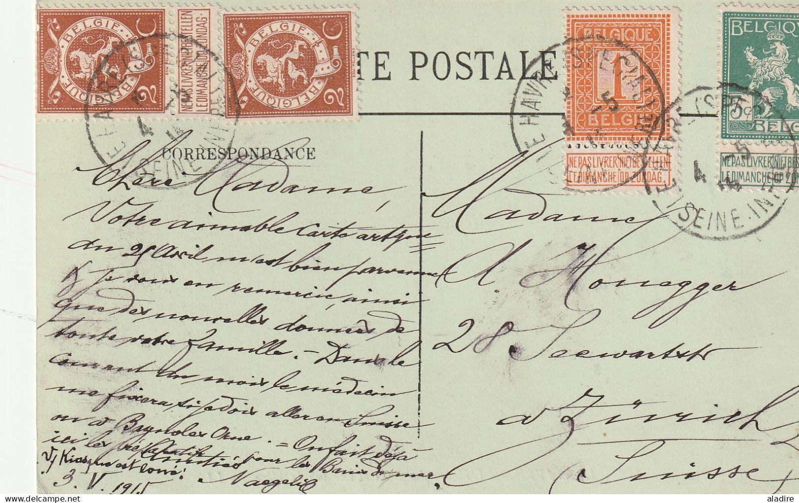 1914/1915 - Collection De 14 Enveloppes Et Cartes - LE HAVRE SPECIAL - Gouvernement Belge En Exil à Sainte Adresse - Verzamelingen