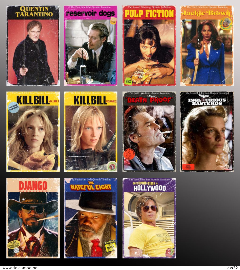 Fridge Magnets Lot 11 - QUENTIN TARANTINO COMPLETE MOVIE RETRO POSTER COLLECTION - Other & Unclassified