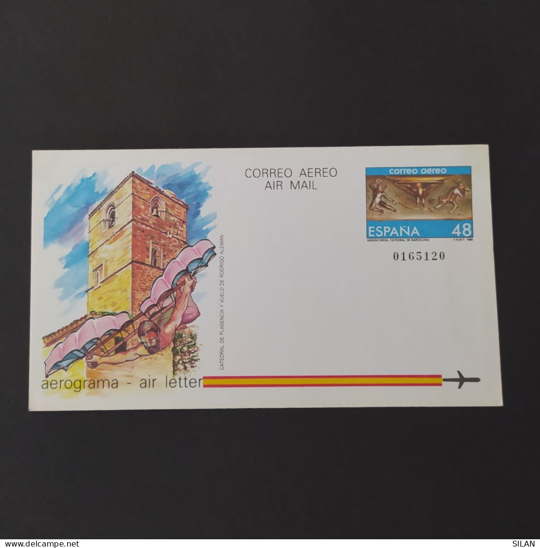 Catedral De Plasencia Y Vuelo De Rodrigo Aleman - Air Letter - Aerograma - Aérogramme 1986 España -Spain 48 PTS - Neufs