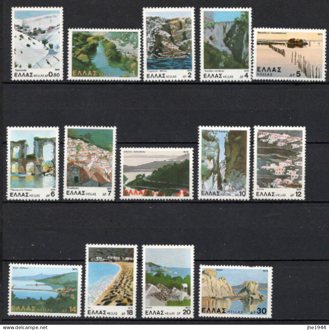 Grece N° 1365 à 1378 ** Série Courante Paysages Et Sites - Unused Stamps