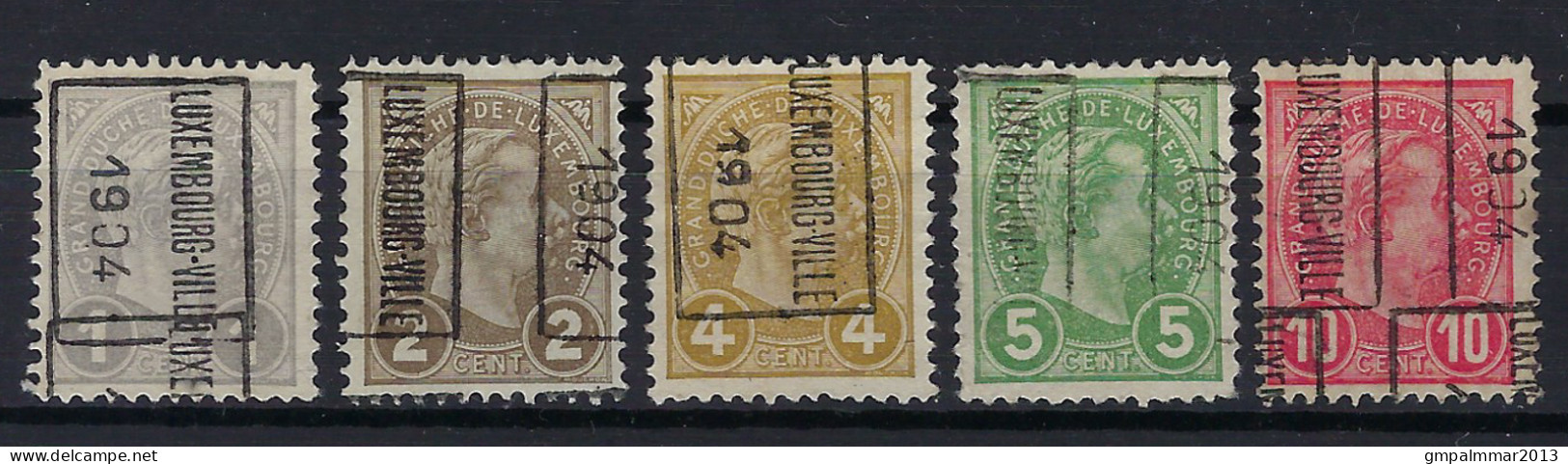 1904 5 Timbres De LUXEMBOURG PREO Nrs. 17 - 21 Effigie Du GRAND-DUC ADOLPHE (de Profil) (état Voir Scan) ! LOT 177 - Precancels