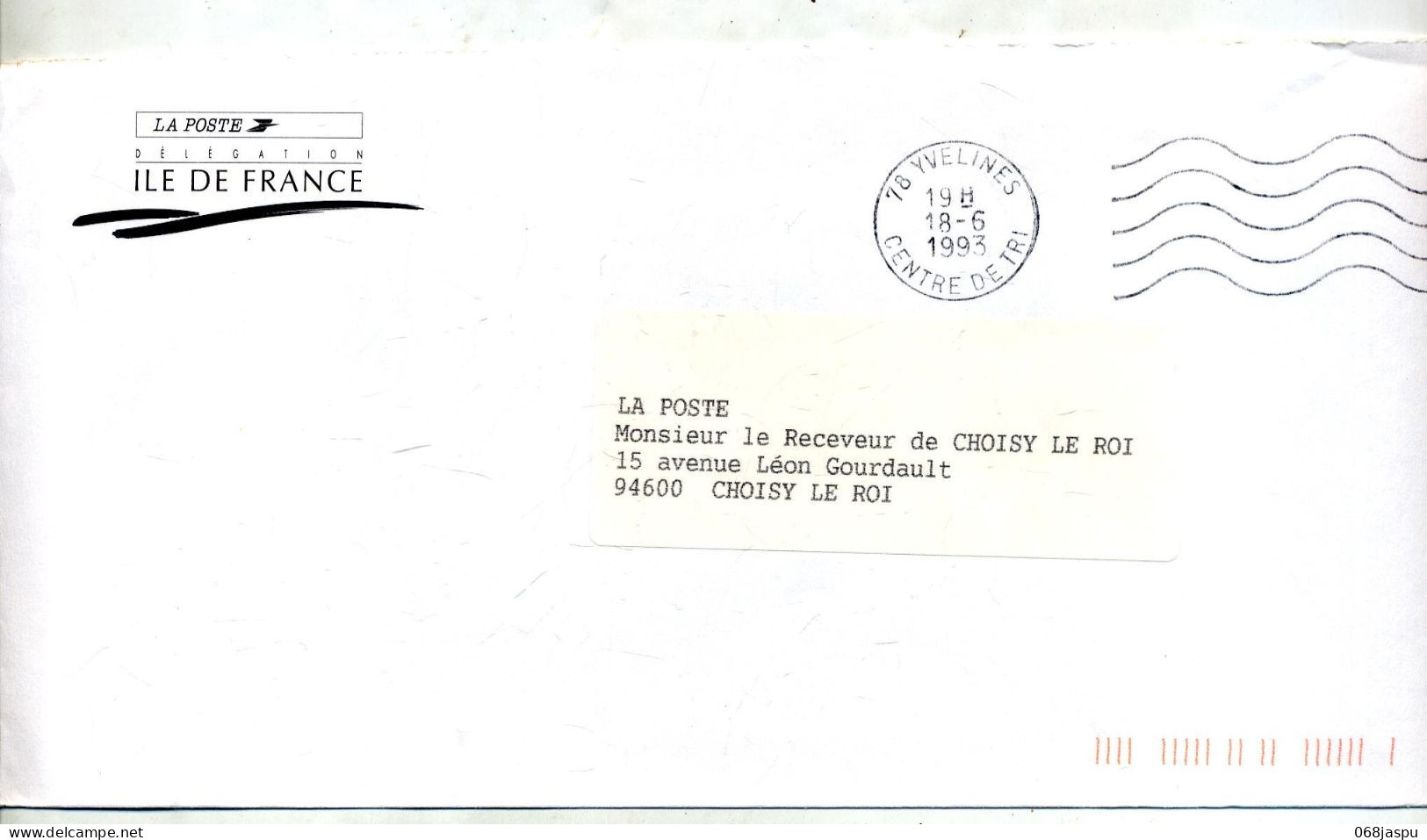 Lettre Flamme Muette Yvelines Centre De Tri - Mechanical Postmarks (Advertisement)