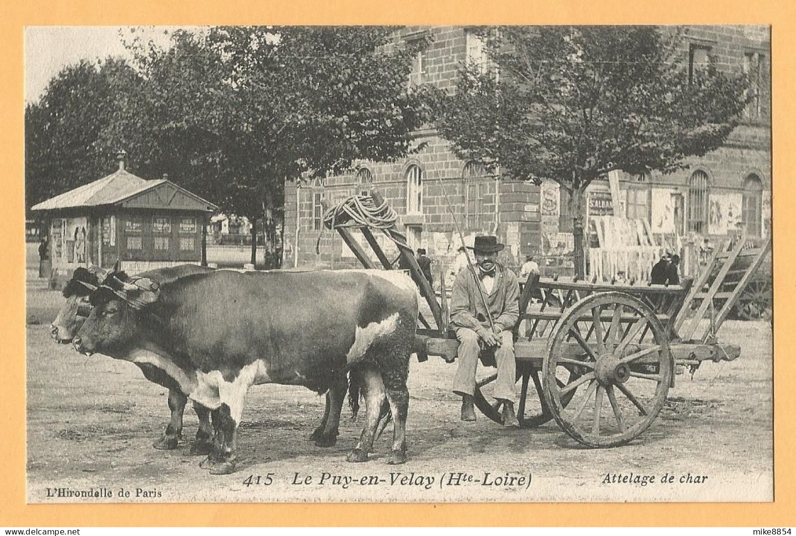 0098  CPA  LE PUY EN VELAY (Haute-Loire)   Attelage De Char - Boeufs  ++++++++++++++++++ - Le Puy En Velay