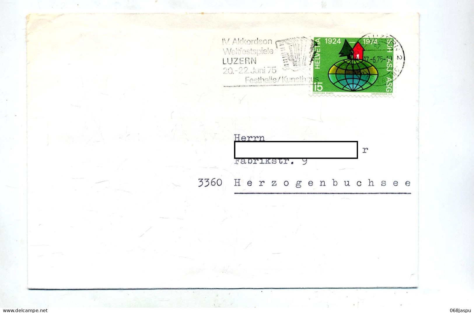 Lettre Flamme Luzerne Fete Accordeon - Postmark Collection