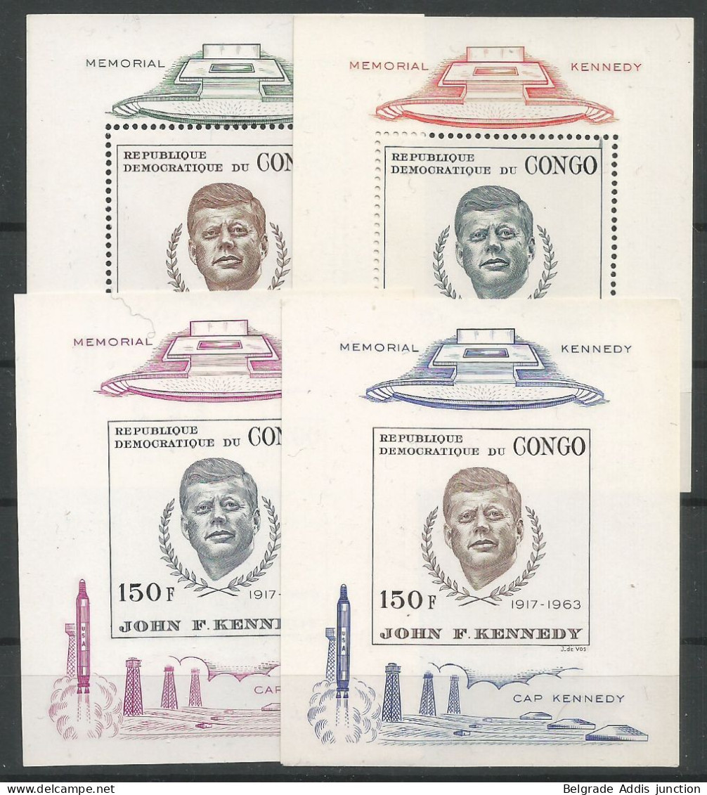 Congo RDC Zaire COB BL17/20 Série Complète Des 4 Blocs-Feuillets MNH / ** 1966 Kennedy Space CV: 100,00€ - Afrique