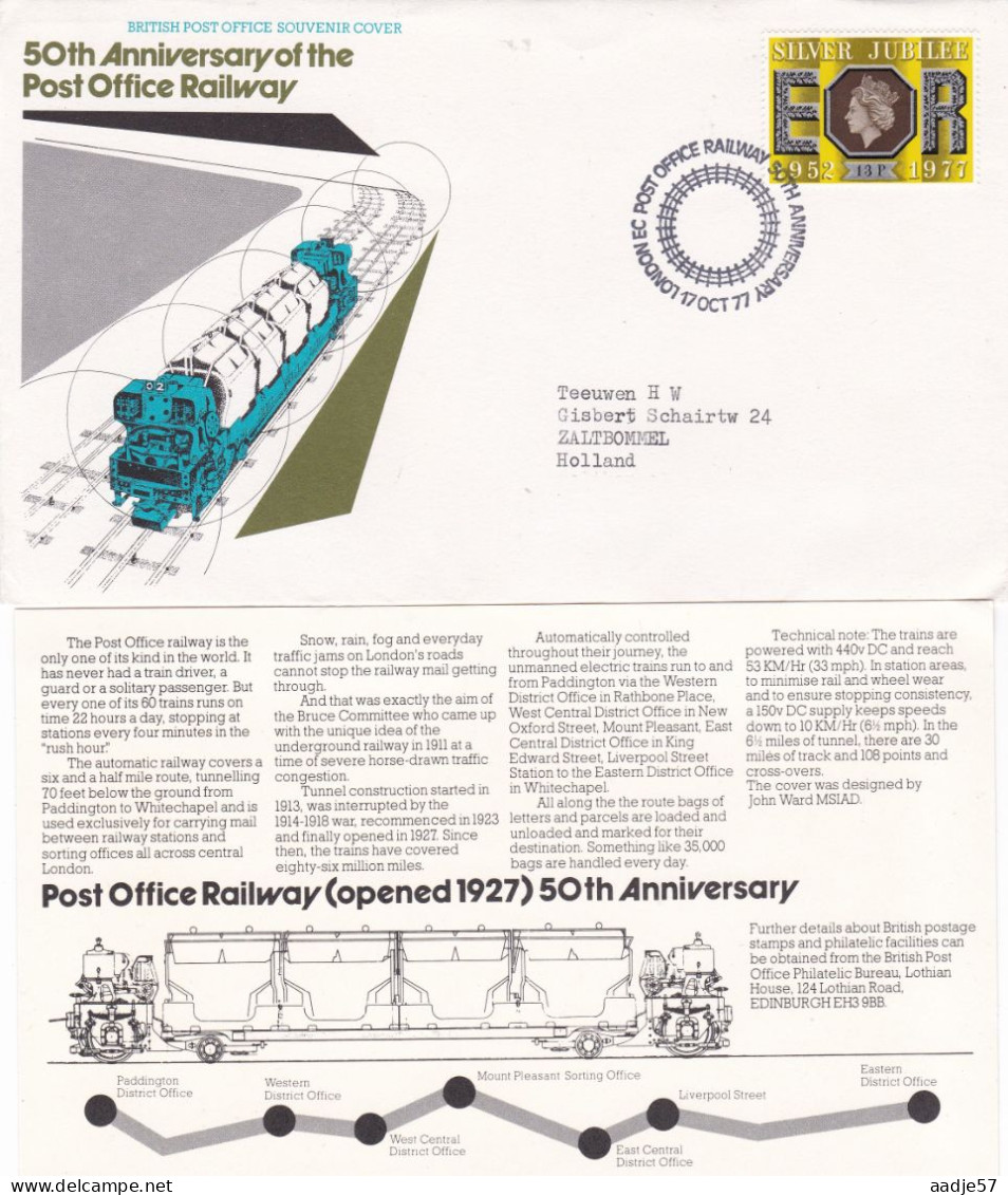 GB Engeland  1977 50 Ann Royal Mail Travelling Post Office Railway - Treinen