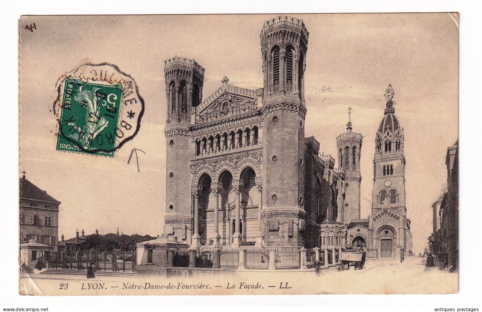 Carte Postale 1910 Cachets Convoyeur De Ligne Ambulant Bordeaux à Angoulême + Périgueux à Thiviers  Pour Trévoux Ain - 1906-38 Sower - Cameo