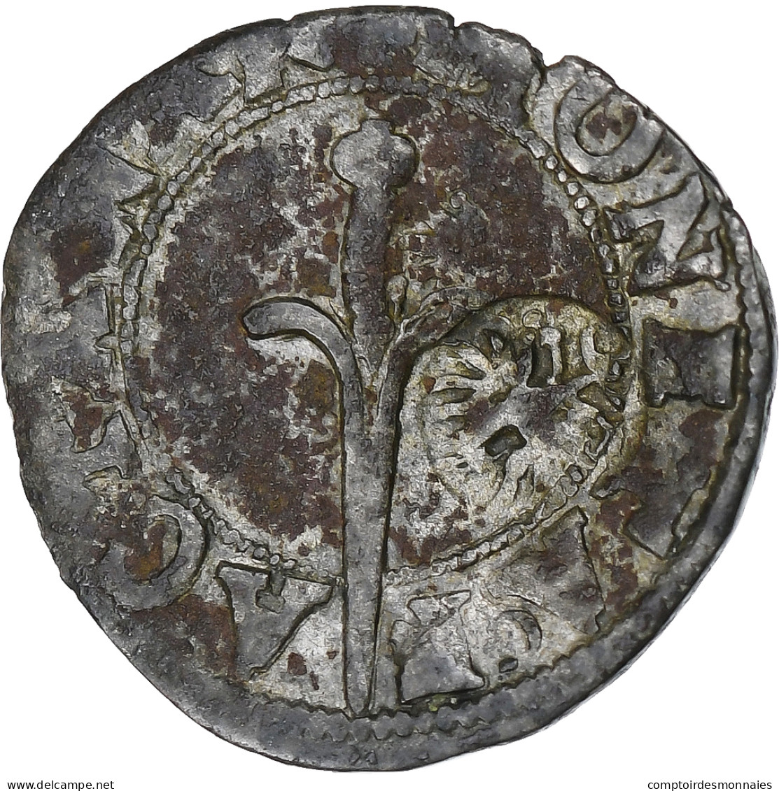 France, Charles III, 10 Deniers, 1545-1608, Nancy, Alerion Countermark, Argent - Sonstige & Ohne Zuordnung
