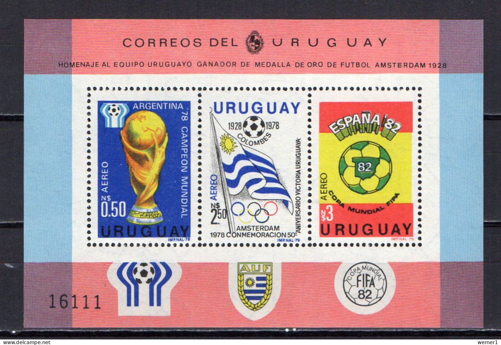 Uruguay 1979 Football Soccer World Cup S/s MNH -scarce- - 1978 – Argentine