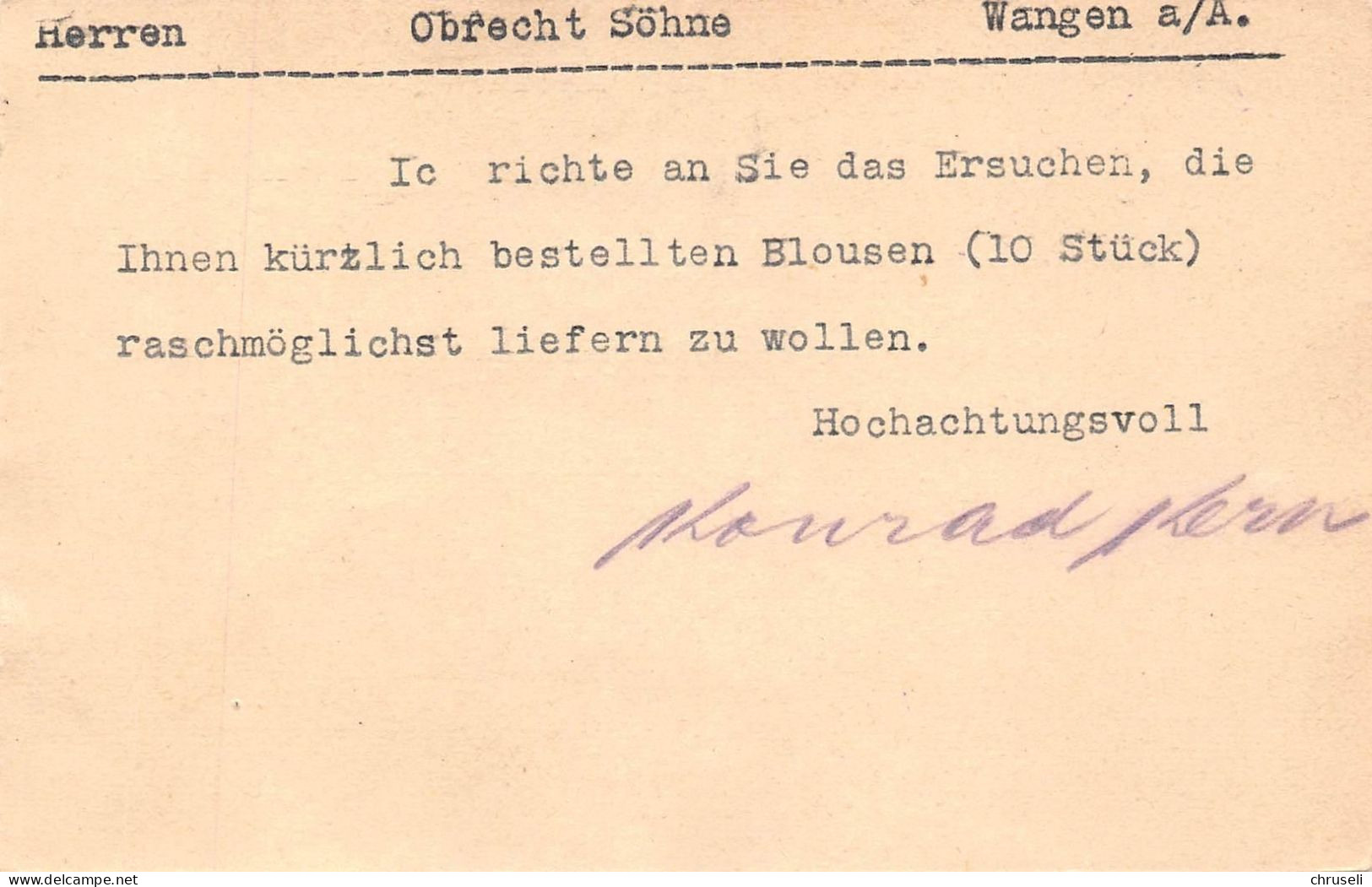 Zürich Schuhwaren Herrenmode Konrad Kern  Firmen Gewerbestempel Besonderheiten - Stamped Stationery