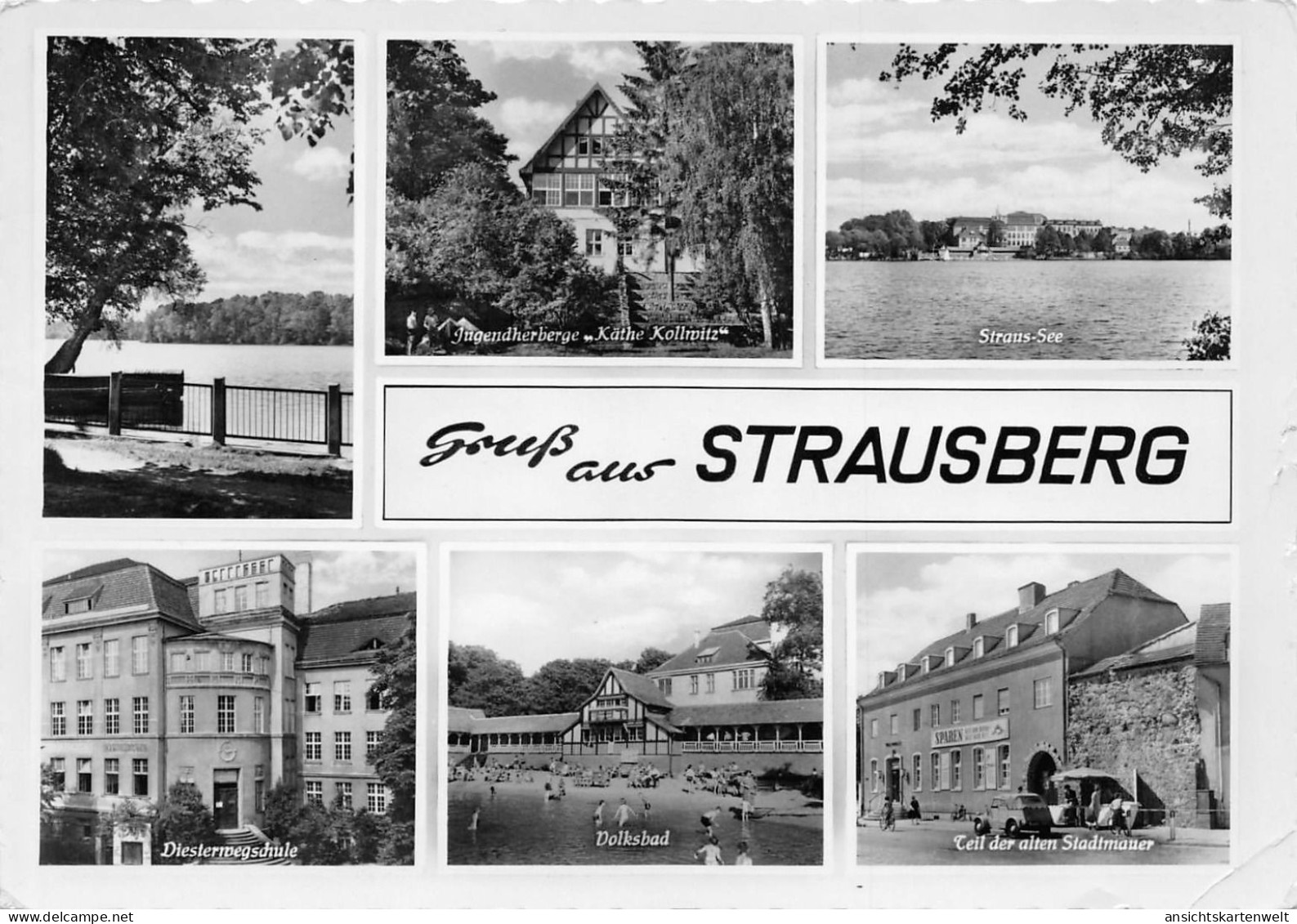 Strausberg (Mark) Volksbad Diesterwegschule Jugendherberge Ngl #168.053 - Sonstige & Ohne Zuordnung