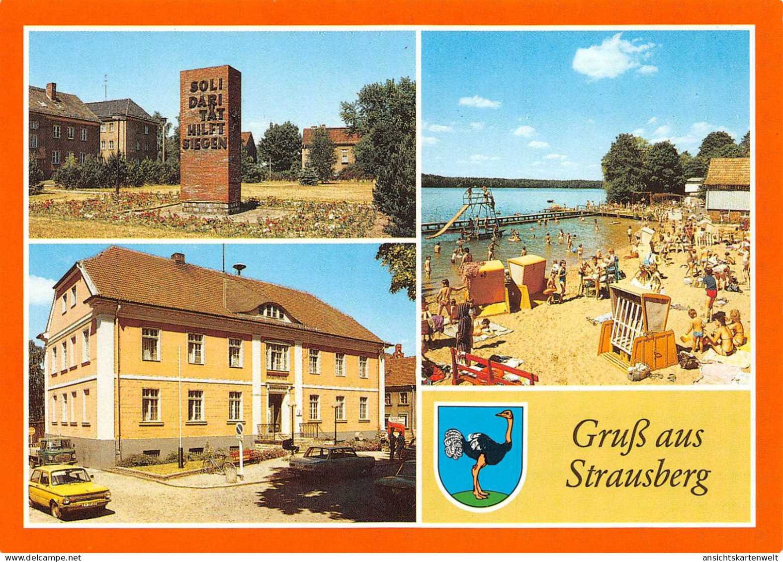 Strausberg (Mark) Freibad Rathaus Platz Ngl #168.056 - Altri & Non Classificati