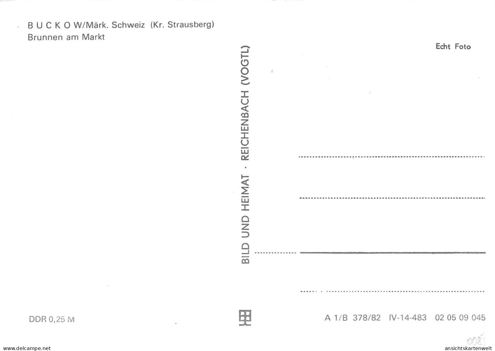 Buckow Brunnen Am Markt Ngl #168.078 - Other & Unclassified