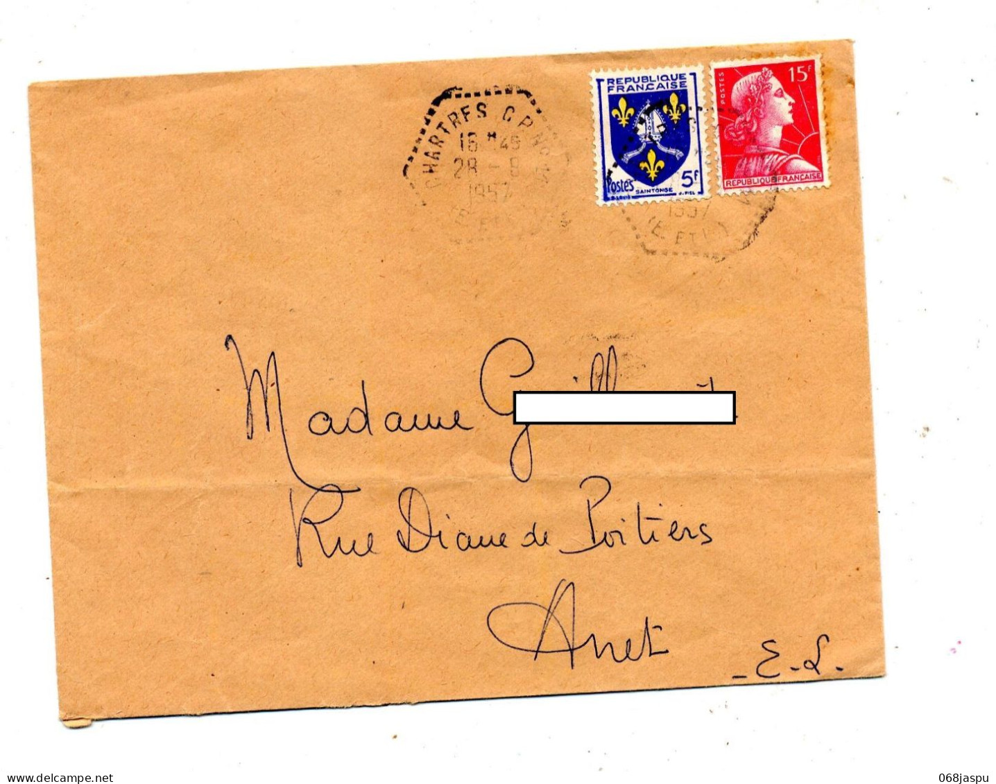 Lettre Cachet Chartres C P N° - Manual Postmarks