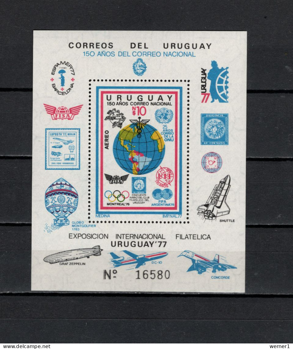 Uruguay 1977 Football Soccer World Cup, Space, ITU, Olympic Games Montreal, Zeppelin S/s MNH - 1978 – Argentine