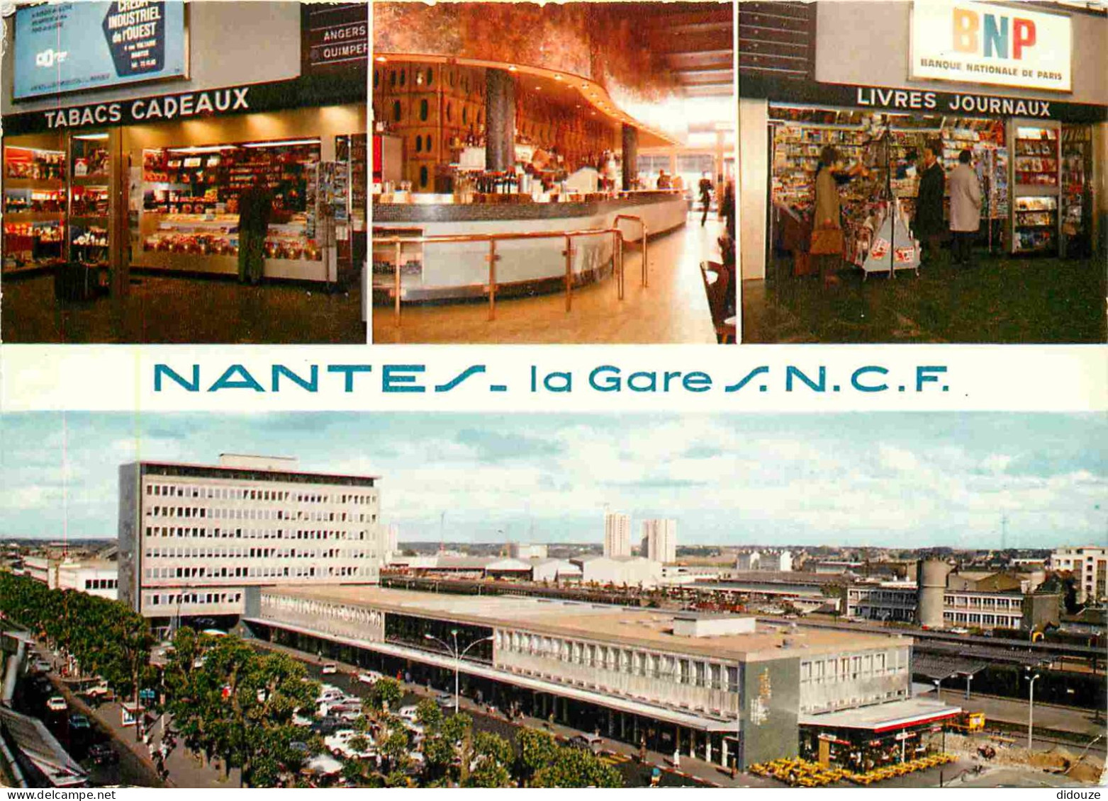 Trains - Gares Sans Trains - Nantes - La Gare - Multivues - Tabac - CPM - Voir Scans Recto-Verso - Estaciones Sin Trenes