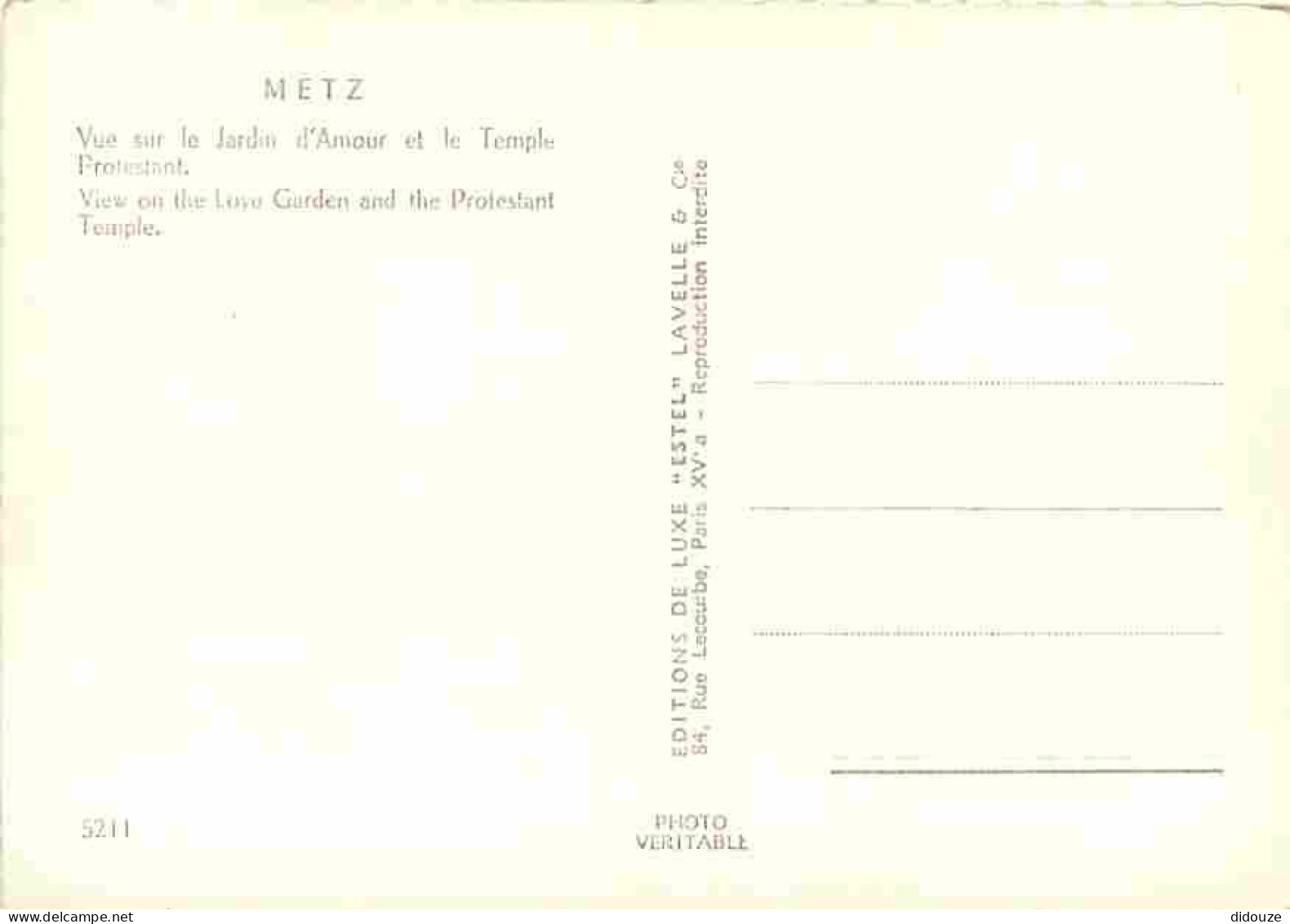 57 - Metz - Vue Sur Le Jardin D'Amour été Temple Protestant - Carte Neuve - CPM - Voir Scans Recto-Verso - Metz