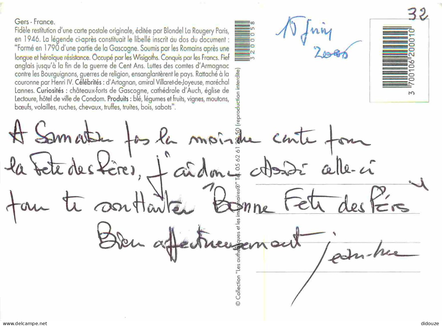 32 - Gers - Carte Géographique - Blasons - CPM - Voir Scans Recto-Verso - Sonstige & Ohne Zuordnung