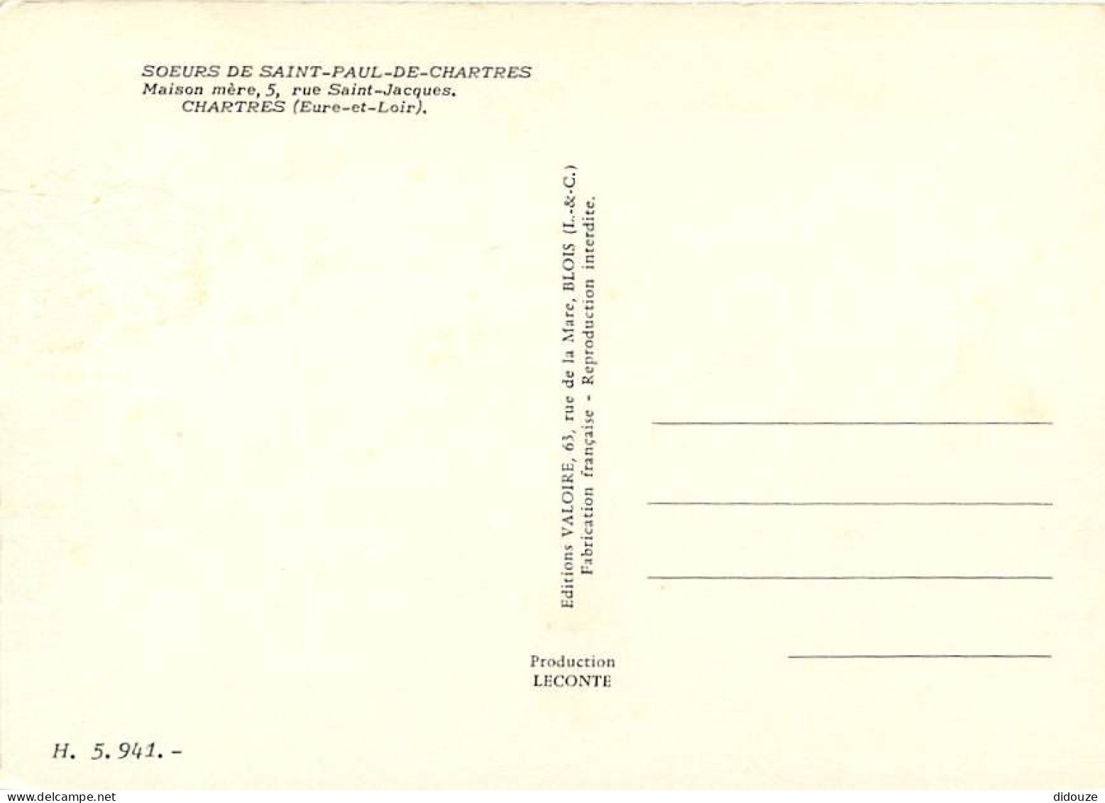 28 - Chartres - Sœurs De Saint Paul De Chartres - Maison Mère 5 Rue Saint Jacques - CPM - Carte Neuve - Voir Scans Recto - Chartres