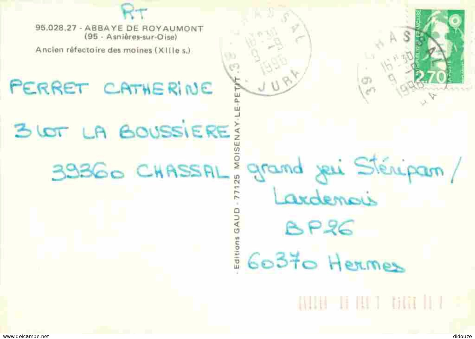 95 - Asnières Sur Oise - Abbaye De Royaumont - Ancien Réfectoire Des Moines - CPM - Voir Scans Recto-Verso - Asnières-sur-Oise