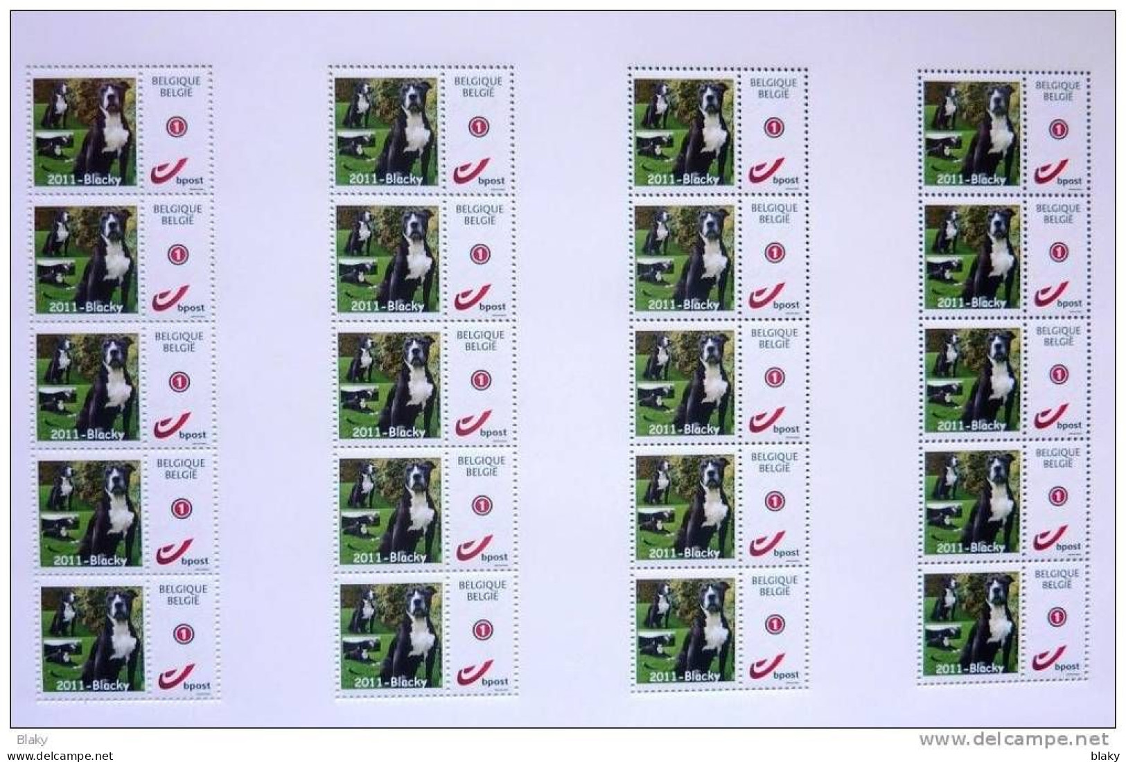 2012-05- MON TIMBRE -MYSTAMP - 20 TIMBRES DE BLACKY-duostamp Autocollant - 2011-2020