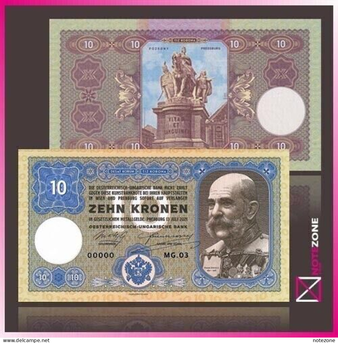 Matej Gabris 10 Kronen Paper Private Specimen Fantasy Note - Oostenrijk