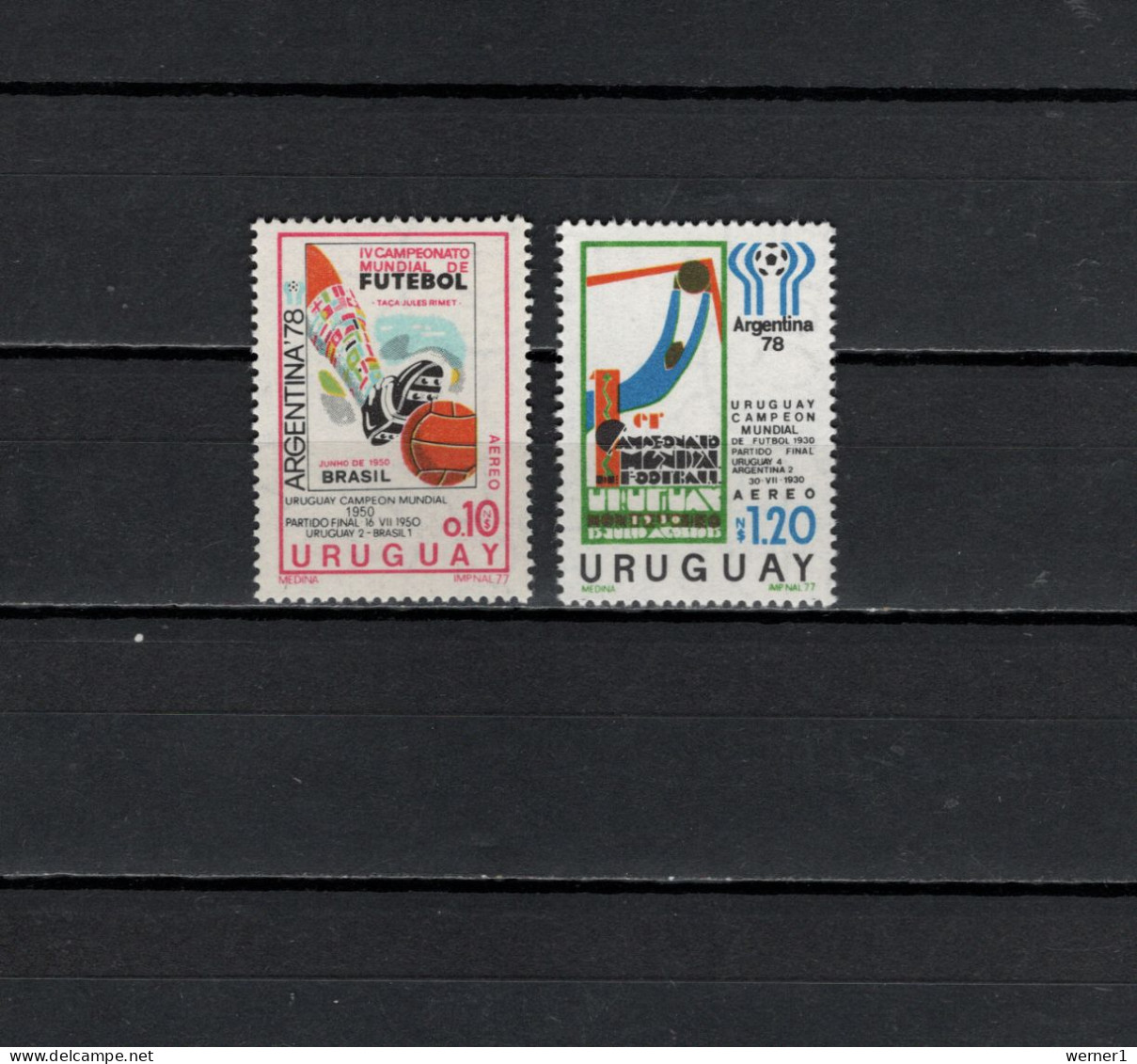 Uruguay 1977 Football Soccer World Cup, 2 Stamps MNH - 1978 – Argentine