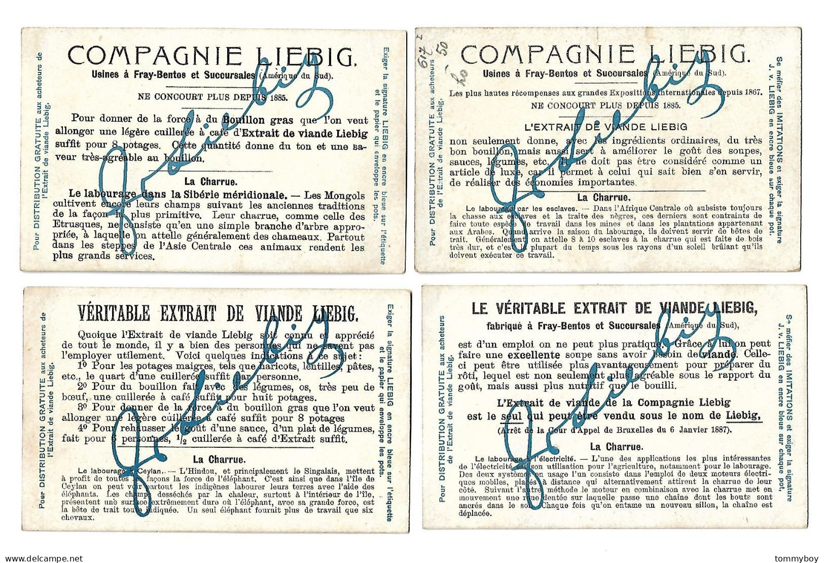 S 759, Liebig 6 Cards, La Charrue (ref B19) - Liebig